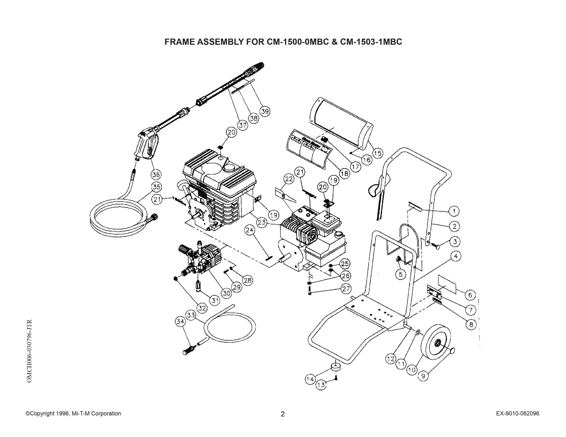 MI-T-M CM-1500-0MBC & CM-1503-1MBC pressure washer parts, pumps, repair kits, breakdowns & manuals.